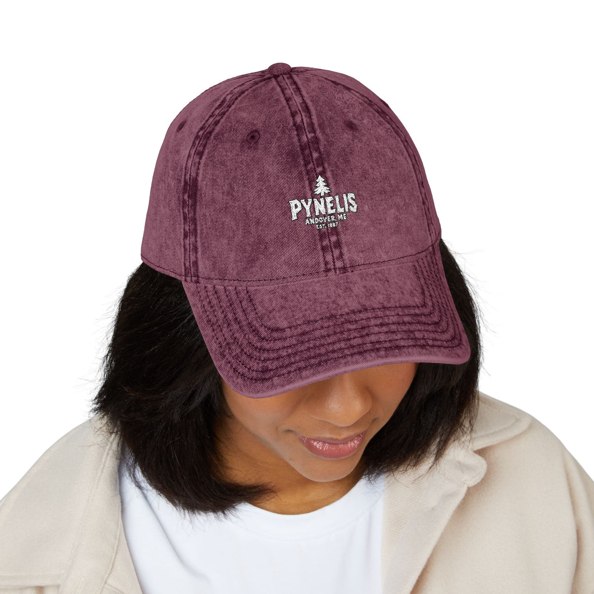 Pynelis Vintage Embroidered Baseball Cap — Retro Washed Cotton Hat
