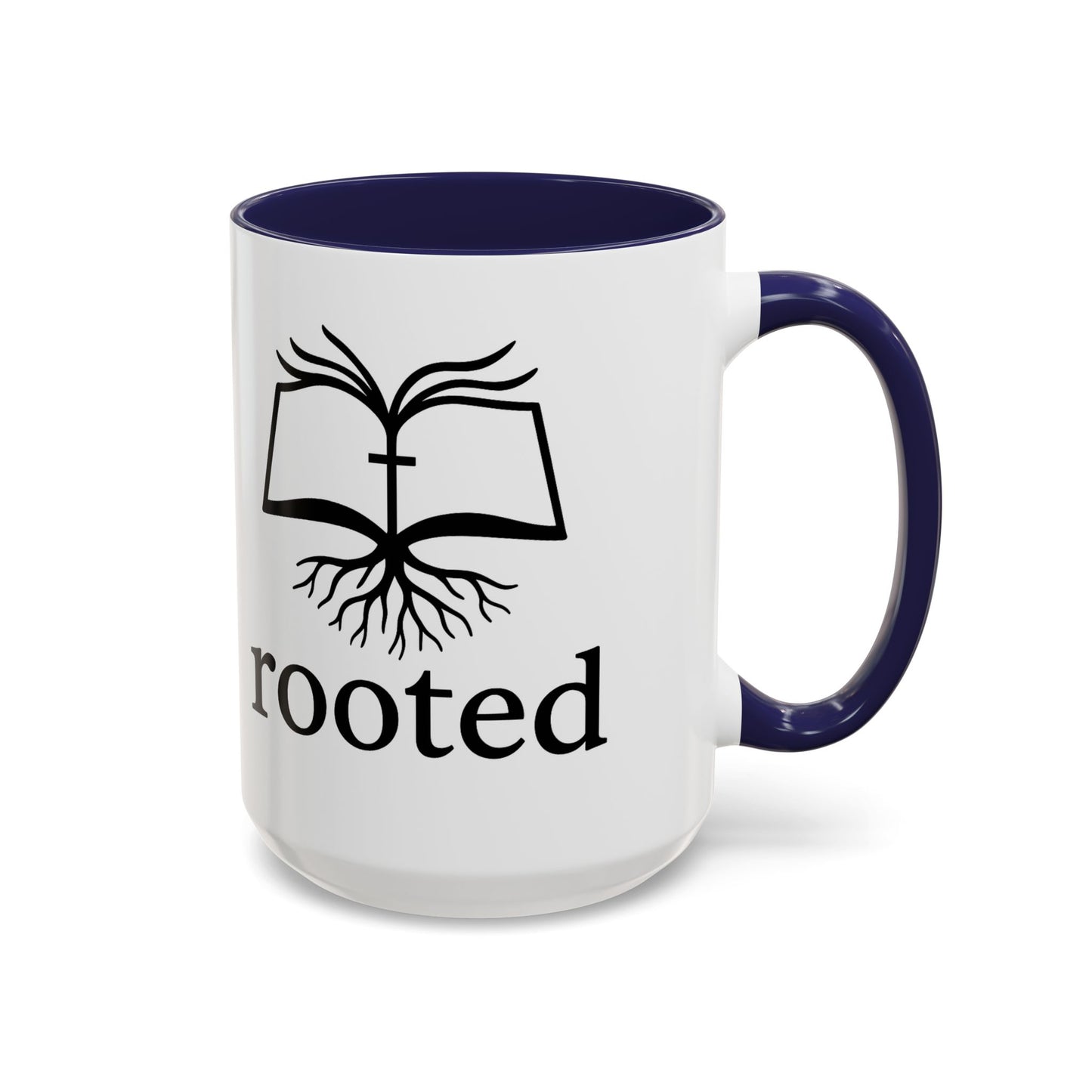 Rooted in Christ Accent Coffee Mug — 'Rooted' Logo (11/15 oz)
