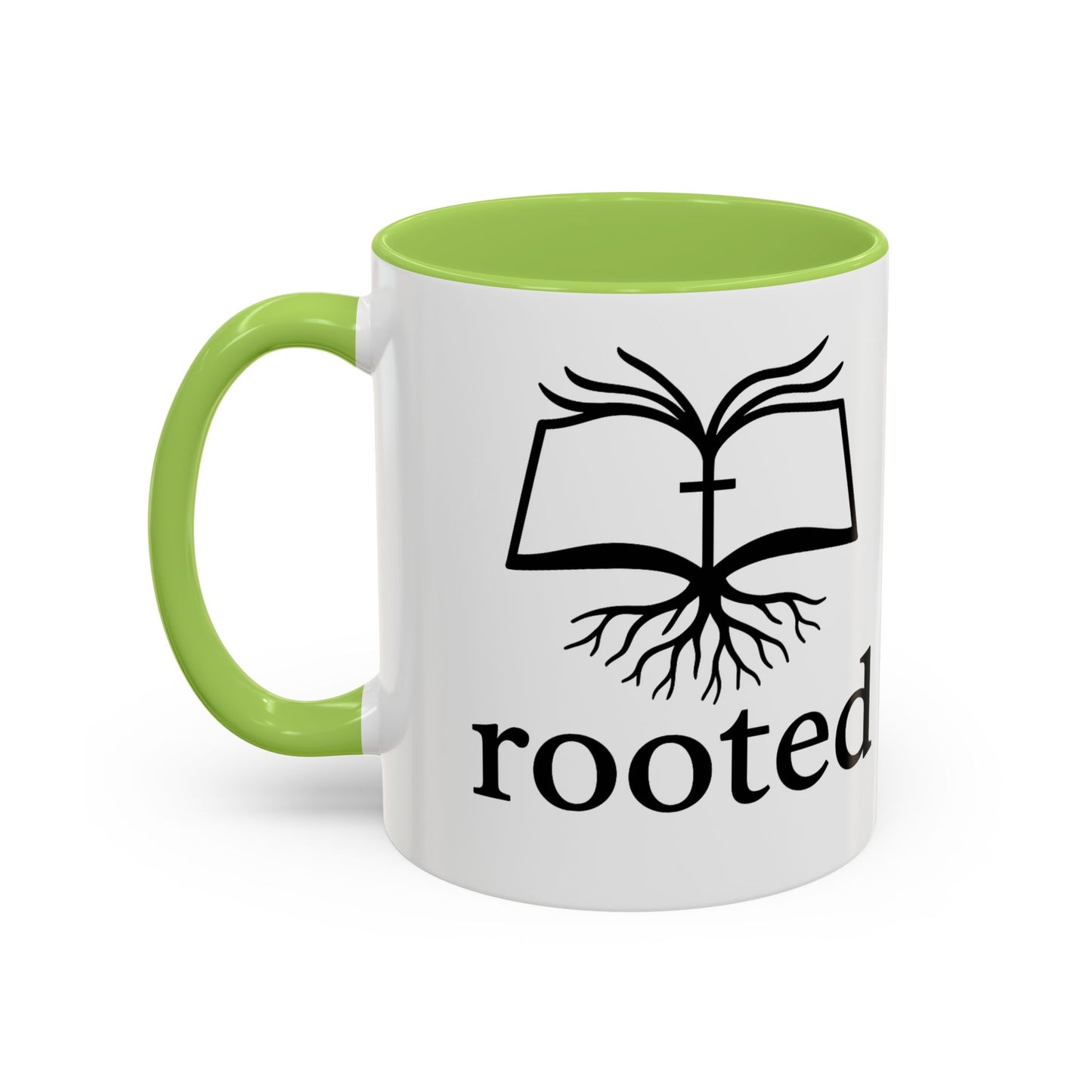 Rooted in Christ Accent Coffee Mug — 'Rooted' Logo (11/15 oz)