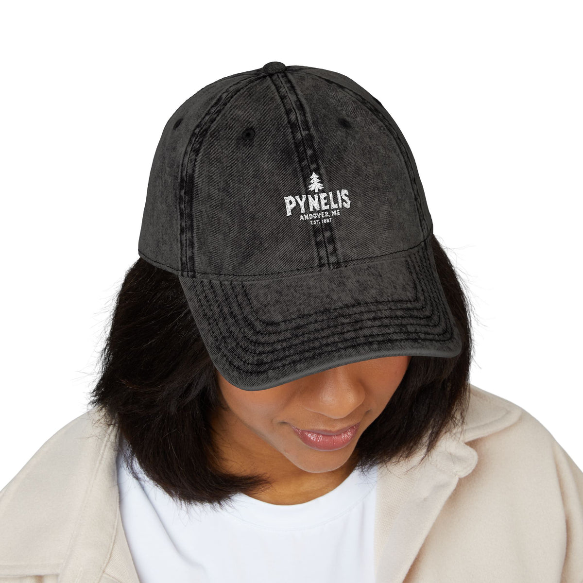 Pynelis Vintage Embroidered Baseball Cap — Retro Washed Cotton Hat