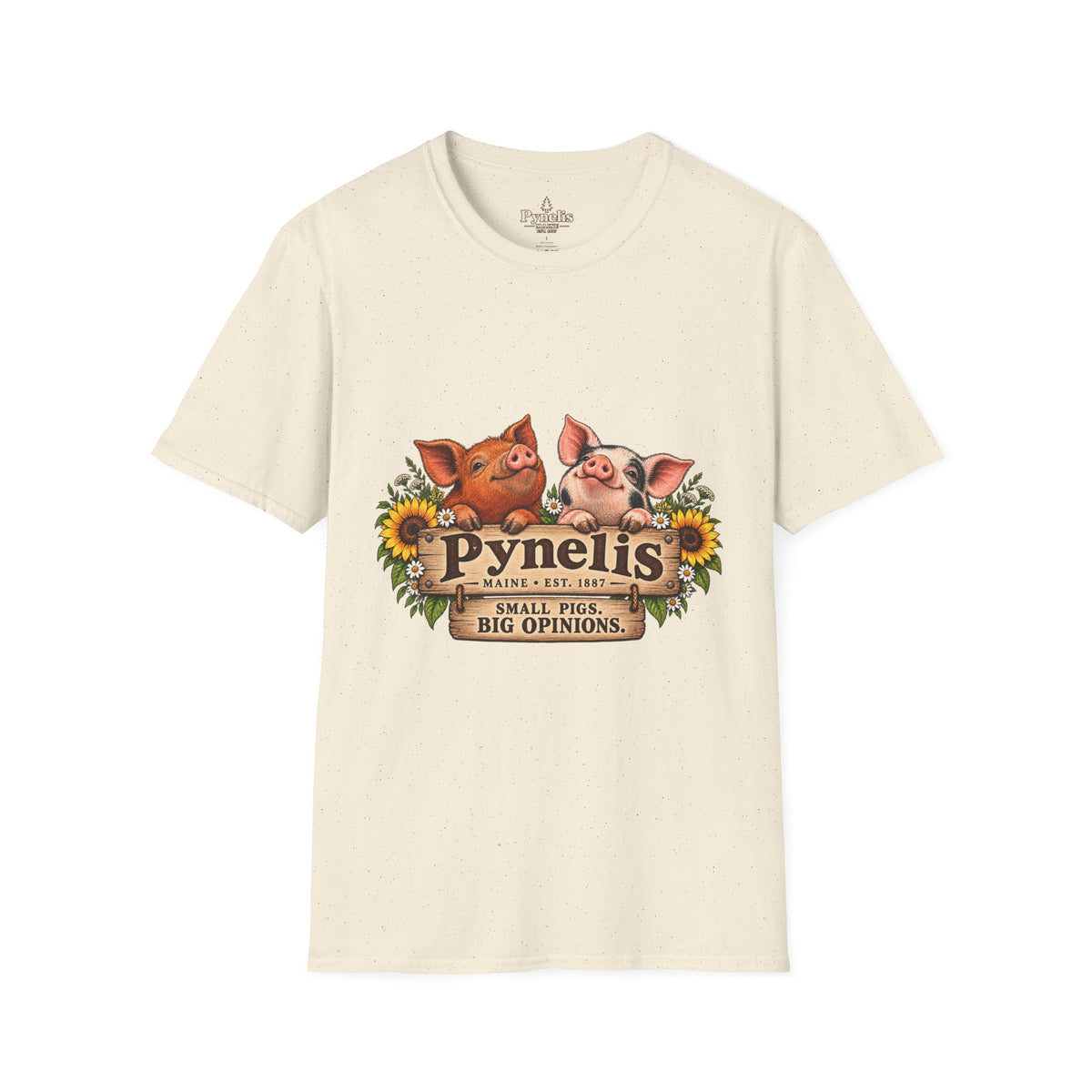 Pig Family Graphic T-Shirt — "Pynelis: Small Pigs, Big Opinions"