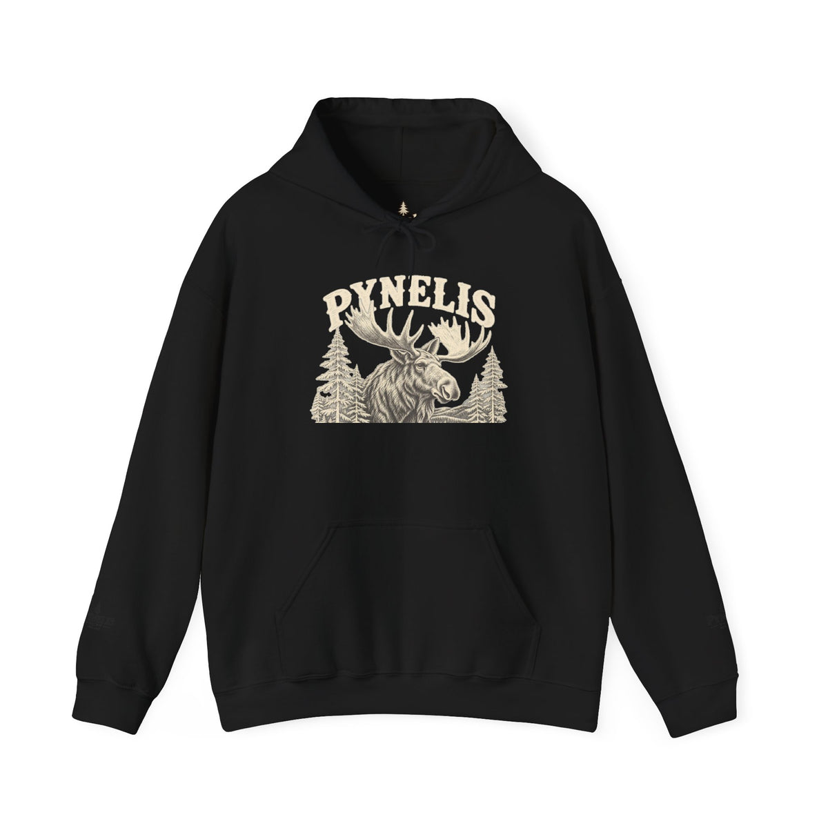 Moose Forest Hoodie — 'Pynelis' Vintage Woodland Pullover