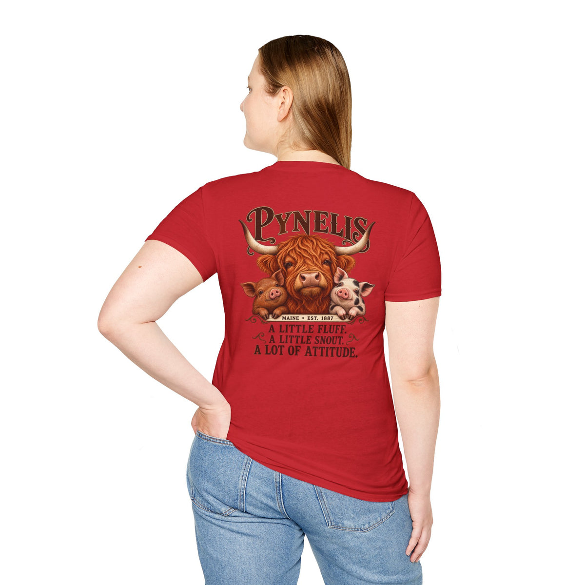 Pynelis Highland Cow Tee — “A Little Fluff, A Little Snout, A Lot of Attitude”