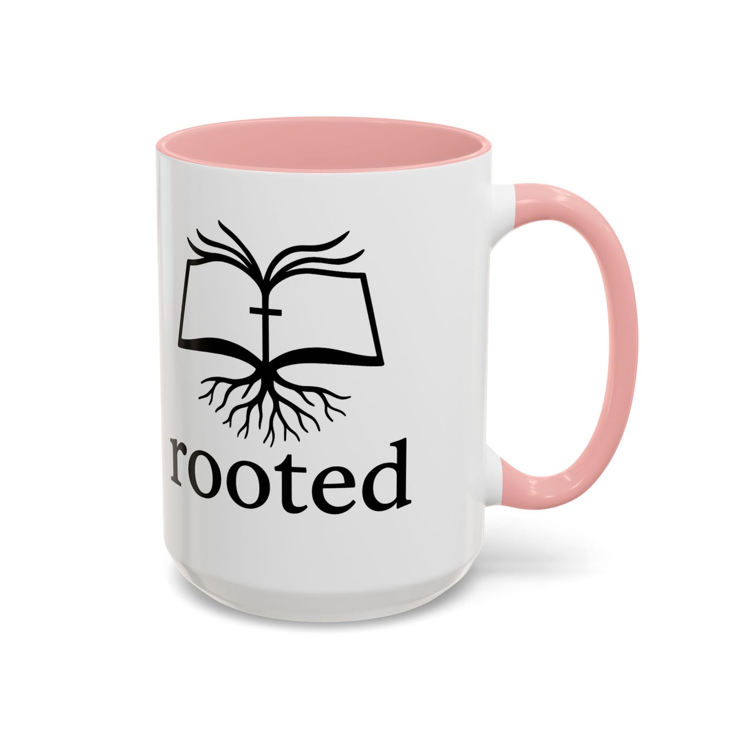 Rooted in Christ Accent Coffee Mug — 'Rooted' Logo (11/15 oz)