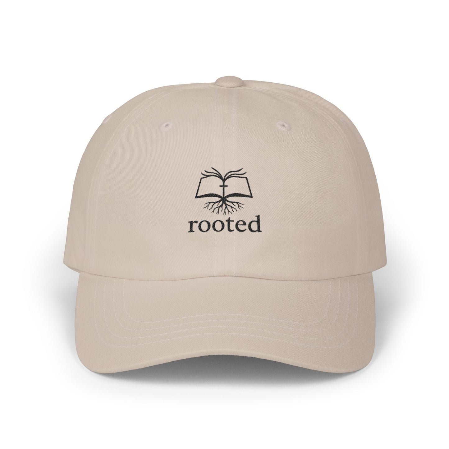 Rooted in Christ embroidered logo Classic Cap | Christian baseball hat