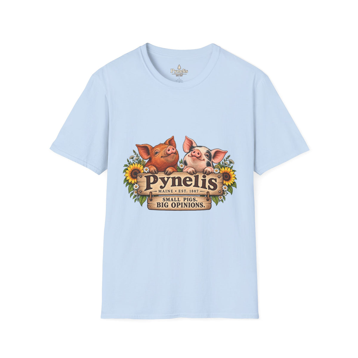 Pig Family Graphic T-Shirt — "Pynelis: Small Pigs, Big Opinions"
