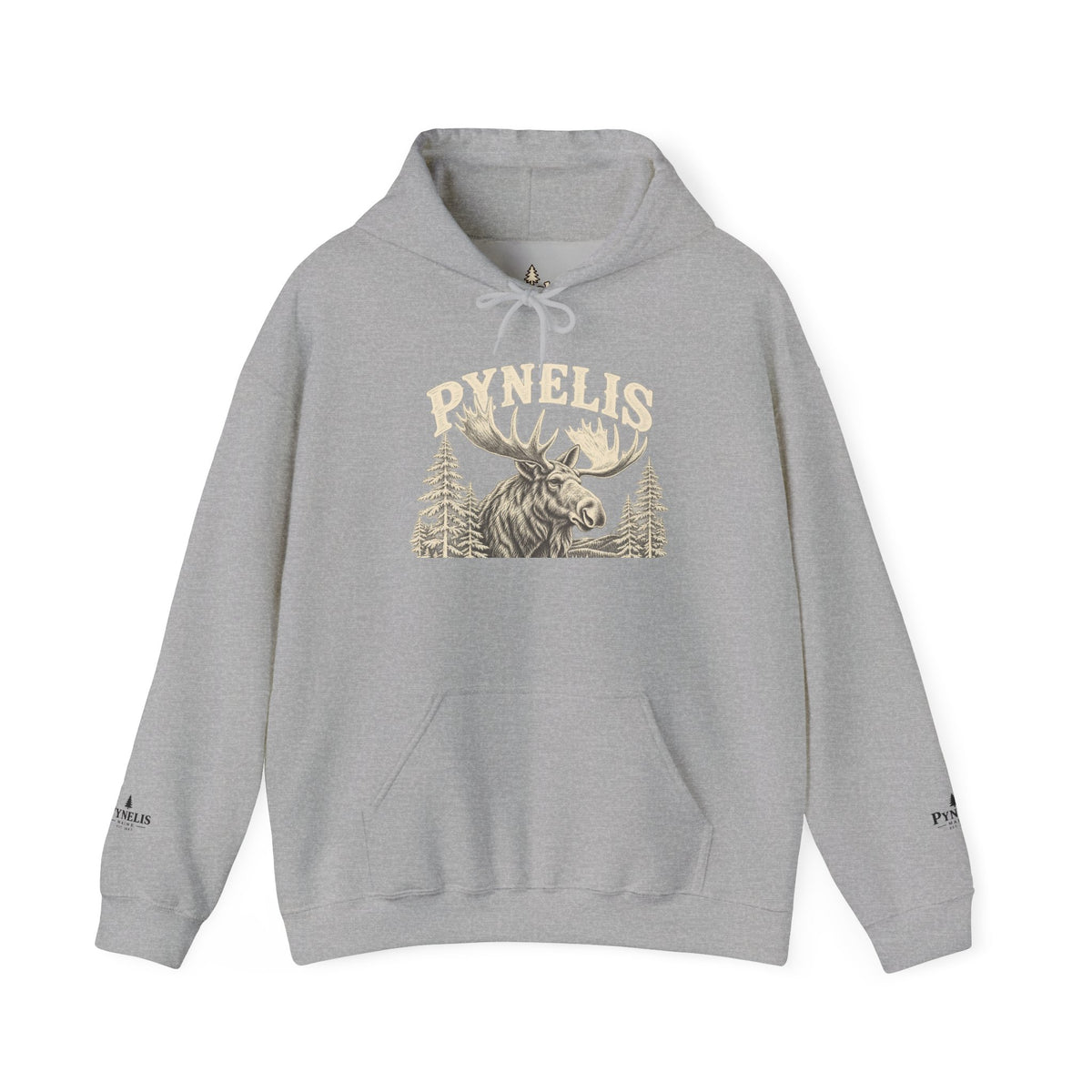 Moose Forest Hoodie — 'Pynelis' Vintage Woodland Pullover
