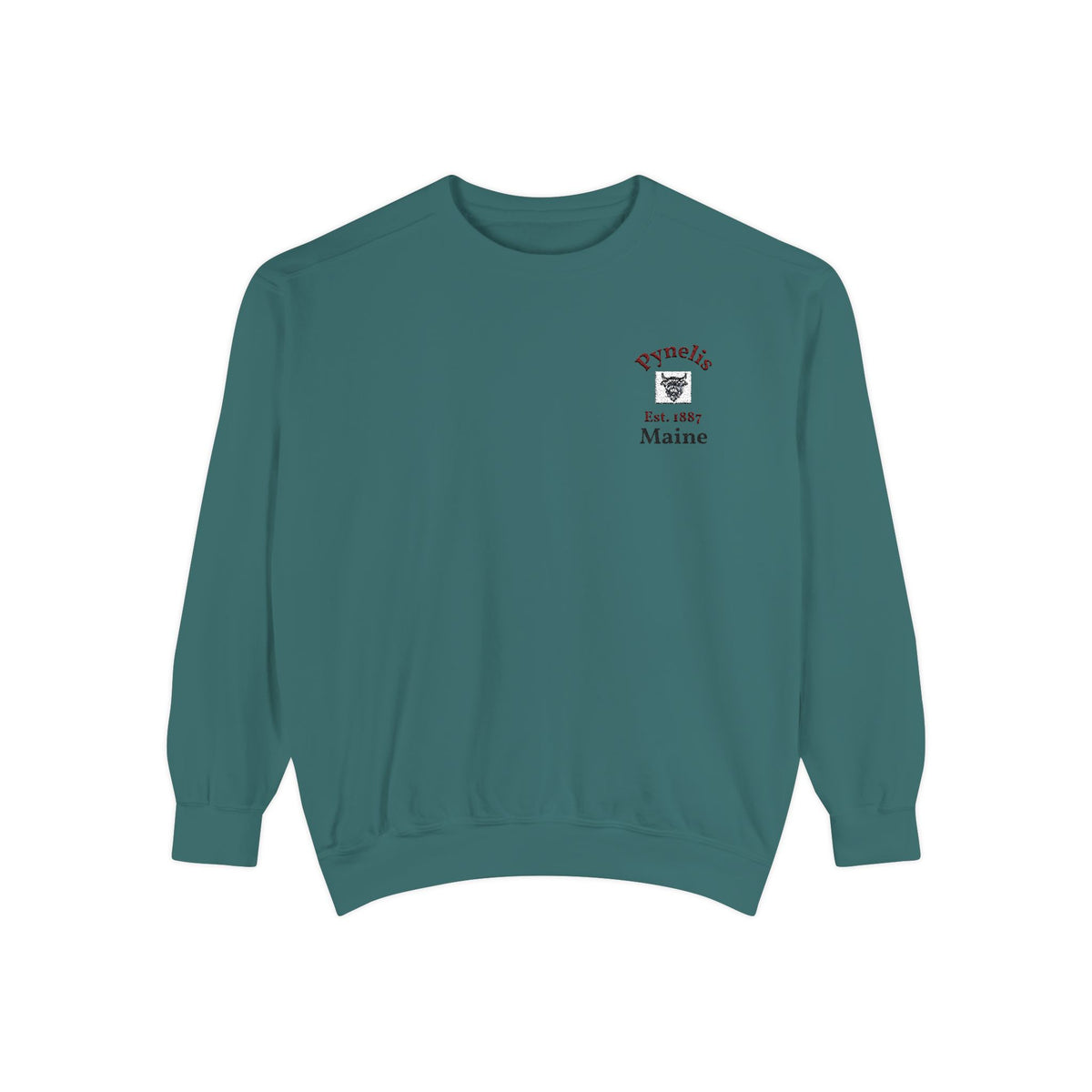 Crewneck Sweatshirt — Pynelis Maine Est 1887 Highland Graphic