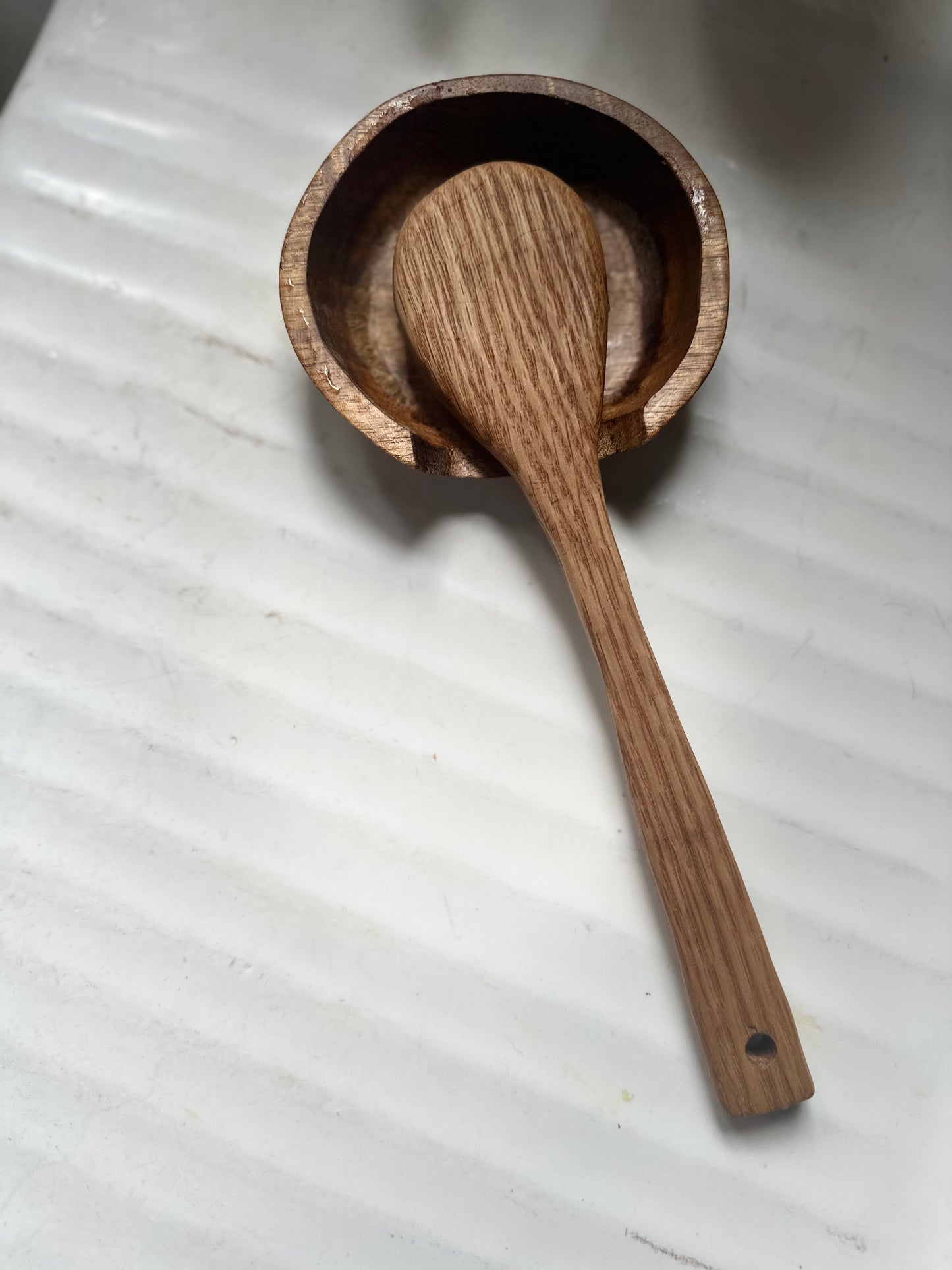 Hand Carved Maine White Oak Spoon