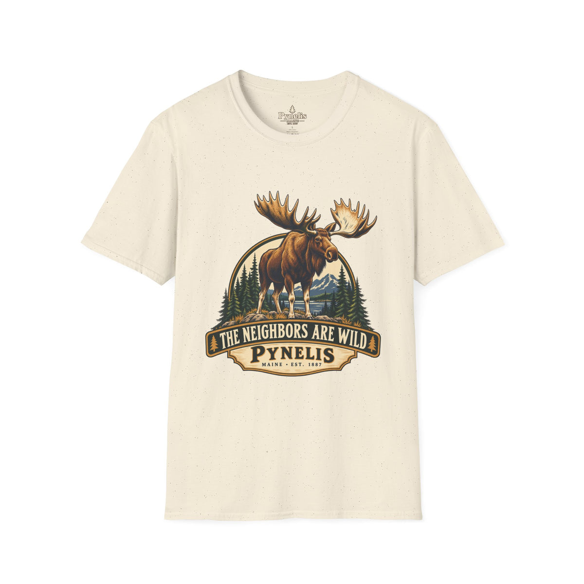 Moose Graphic T-Shirt — "The Neighbors Are Wild" Personalized Cabin Shirt