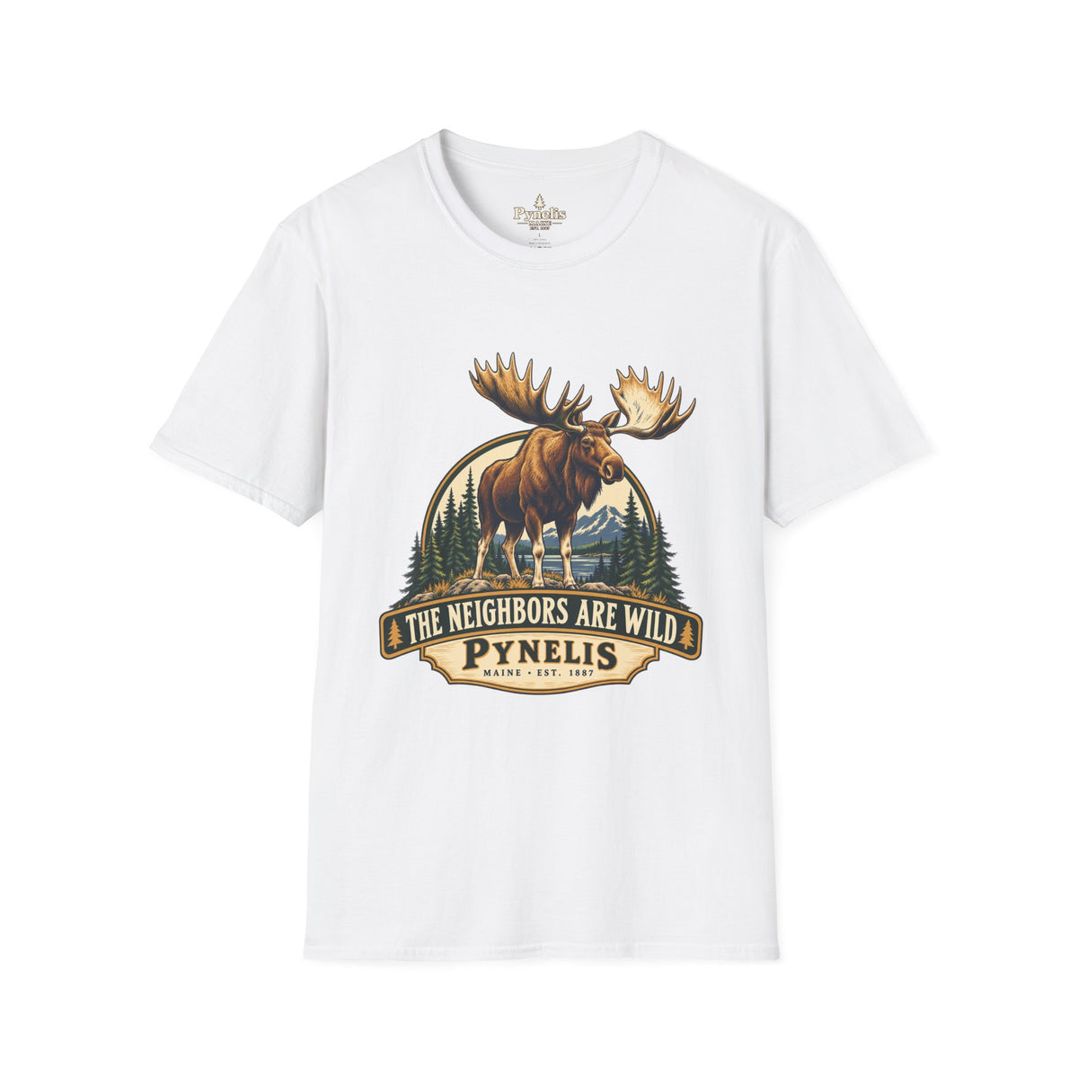 Moose Graphic T-Shirt — "The Neighbors Are Wild" Personalized Cabin Shirt