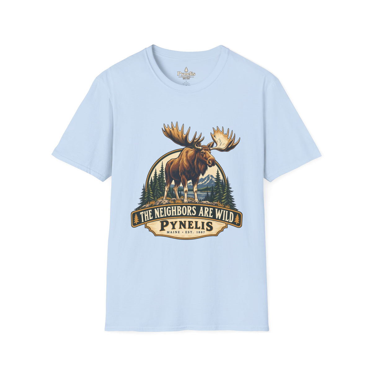 Moose Graphic T-Shirt — "The Neighbors Are Wild" Personalized Cabin Shirt