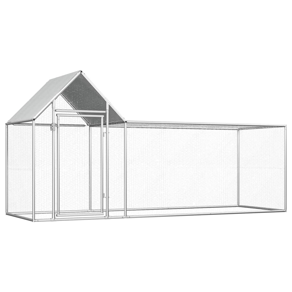 Chicken Coop 6.6'x3.3'x4.9' Galvanized Steel