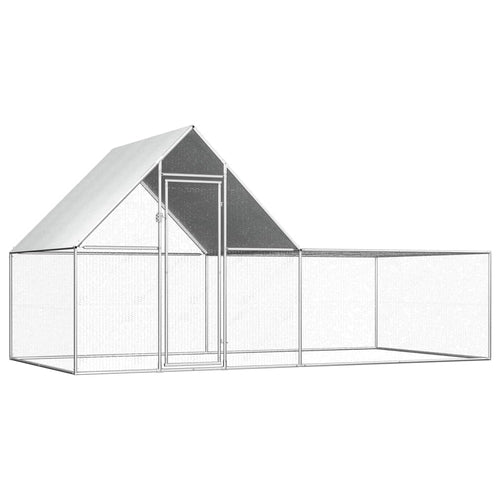 Chicken Coop 6.6'x3.3'x4.9' Galvanized Steel