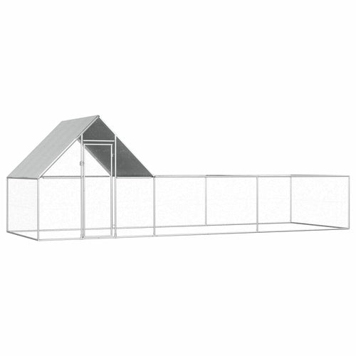 Chicken Coop 6.6'x3.3'x4.9' Galvanized Steel