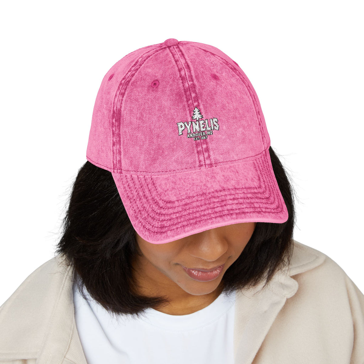 Pynelis Vintage Embroidered Baseball Cap — Retro Washed Cotton Hat
