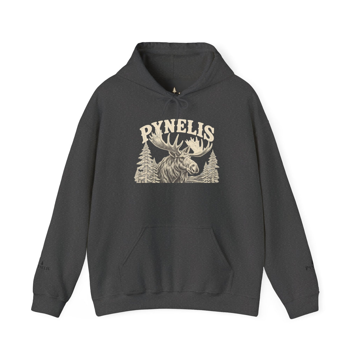 Moose Forest Hoodie — 'Pynelis' Vintage Woodland Pullover