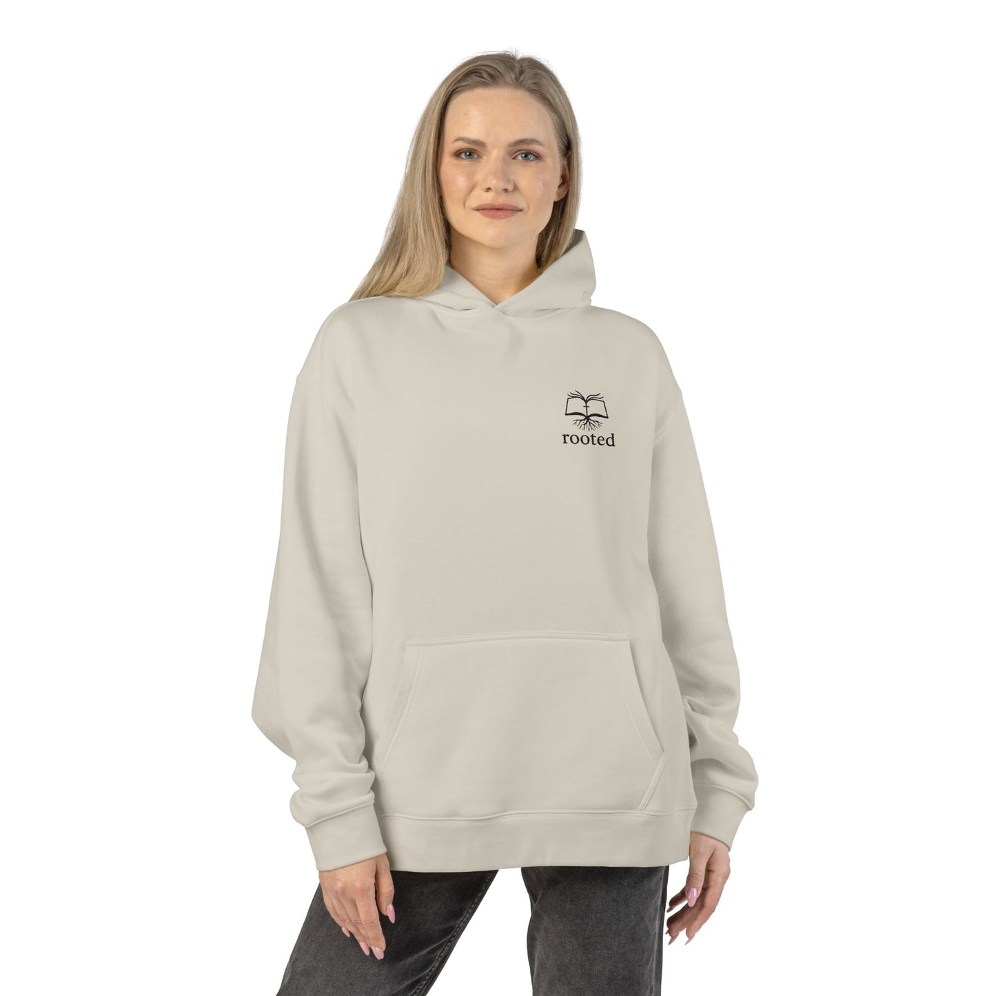 Rooted Minimal Hoodie — Small Tree Logo Casual Pullover