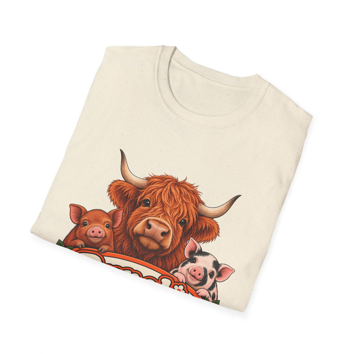 T-Shirt — 'Pynelis' Farm Animals Graphic Tee: Locally Grown, Slightly Unsurprised