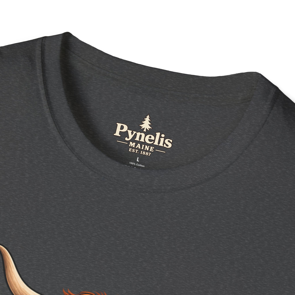 Farm Animal Graphic T-Shirt — "Pynelis" Highland Cow, Pig & Piglet Retro Design