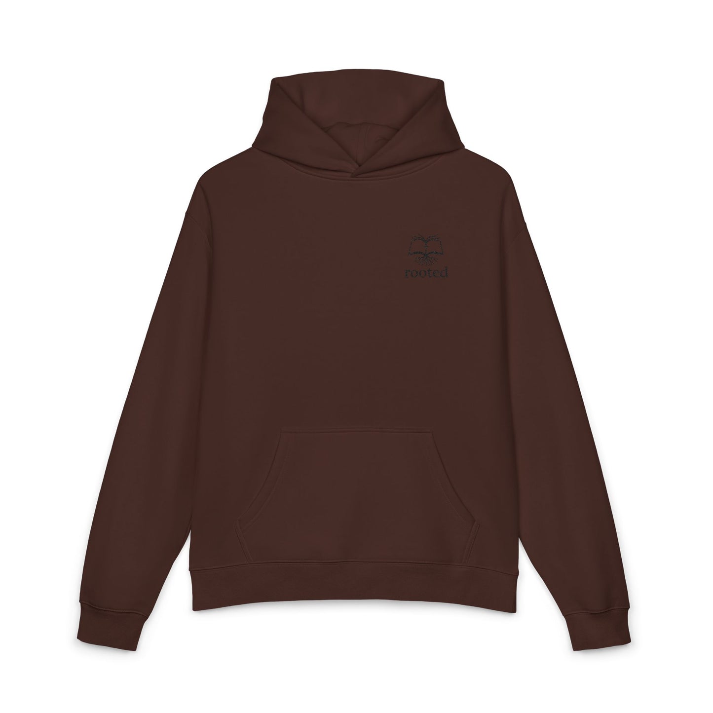 Rooted Minimal Hoodie — Small Tree Logo Casual Pullover