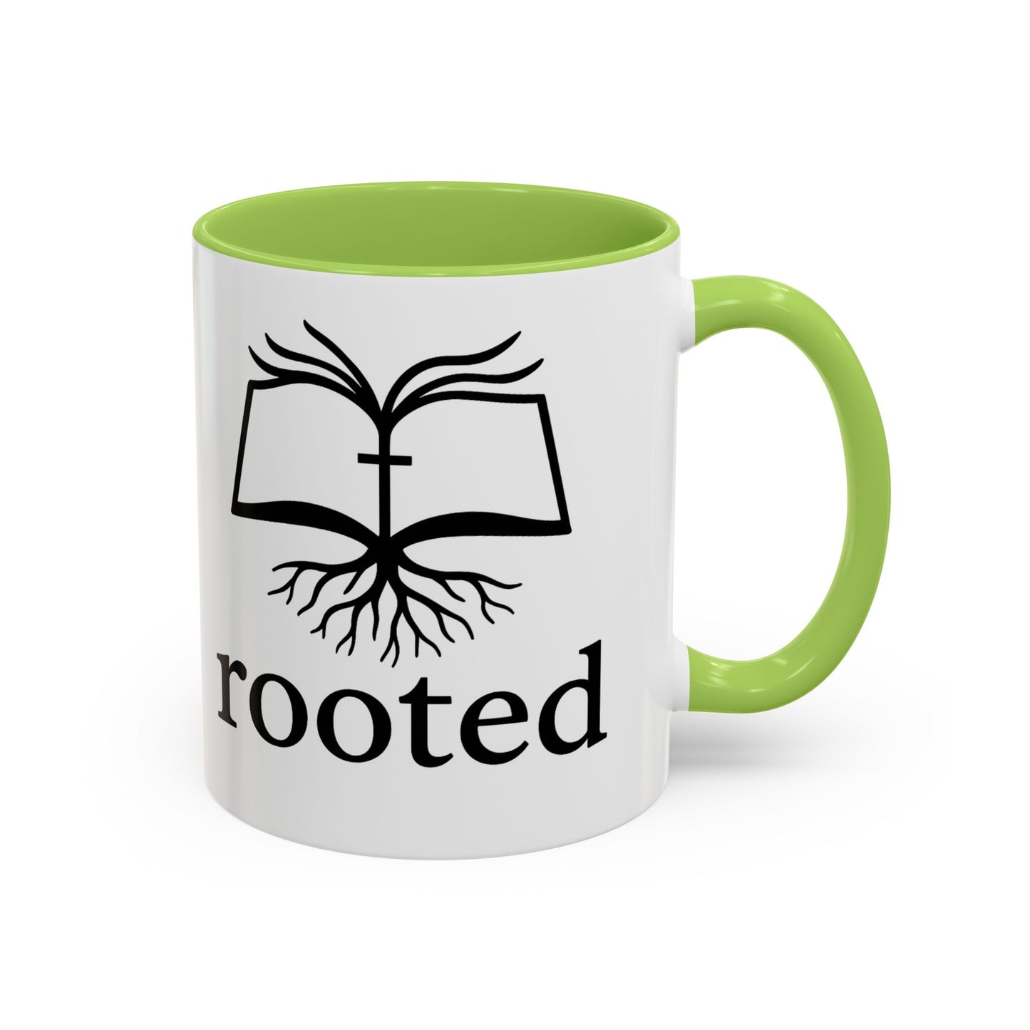 Rooted in Christ Accent Coffee Mug — 'Rooted' Logo (11/15 oz)