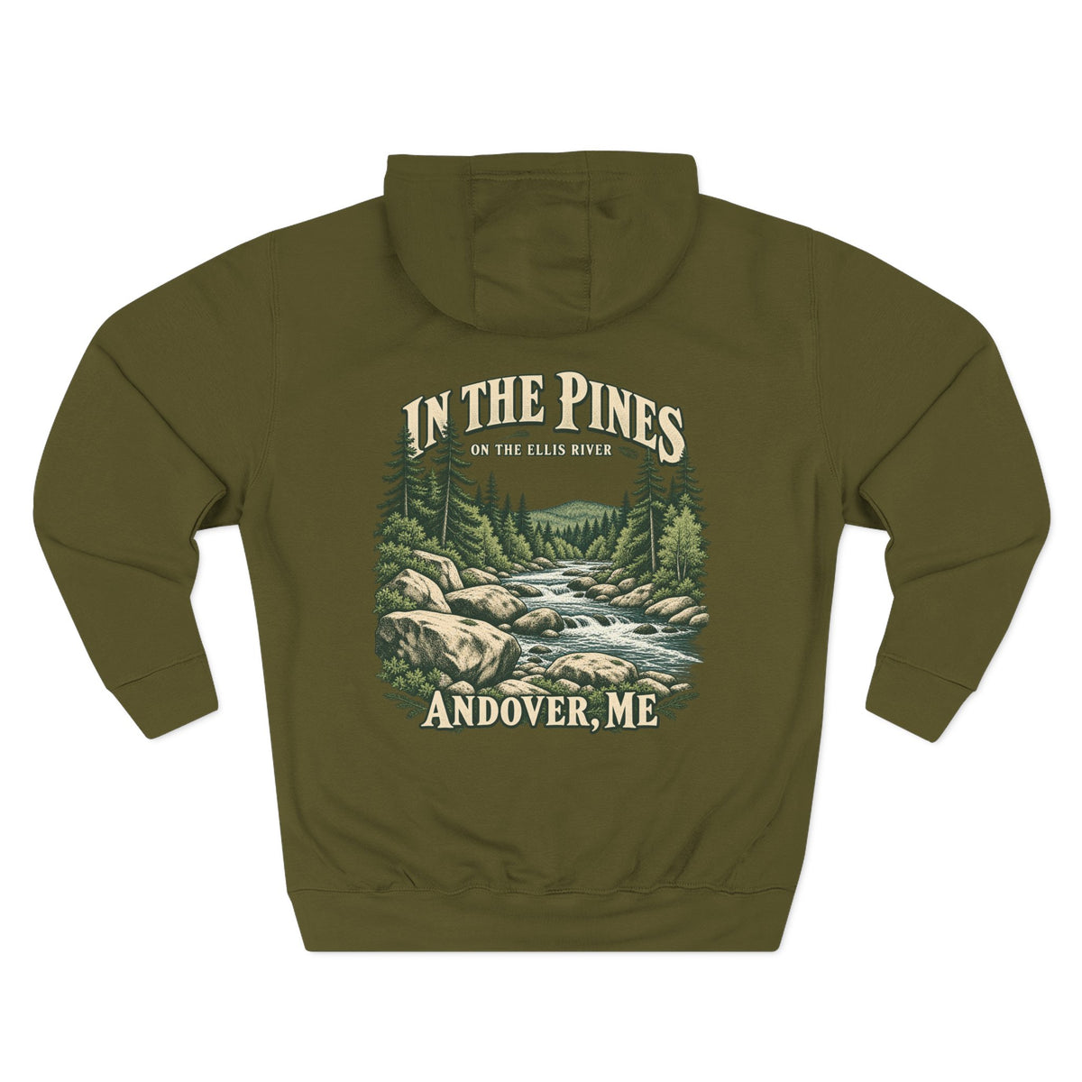 Hoodie — "In The Pines" Scenic River Woodland Hoodie (Andover, ME)