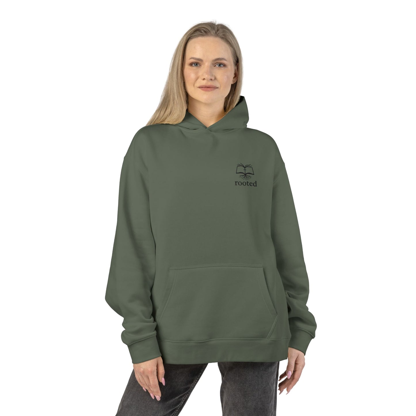 Rooted Minimal Hoodie — Small Tree Logo Casual Pullover