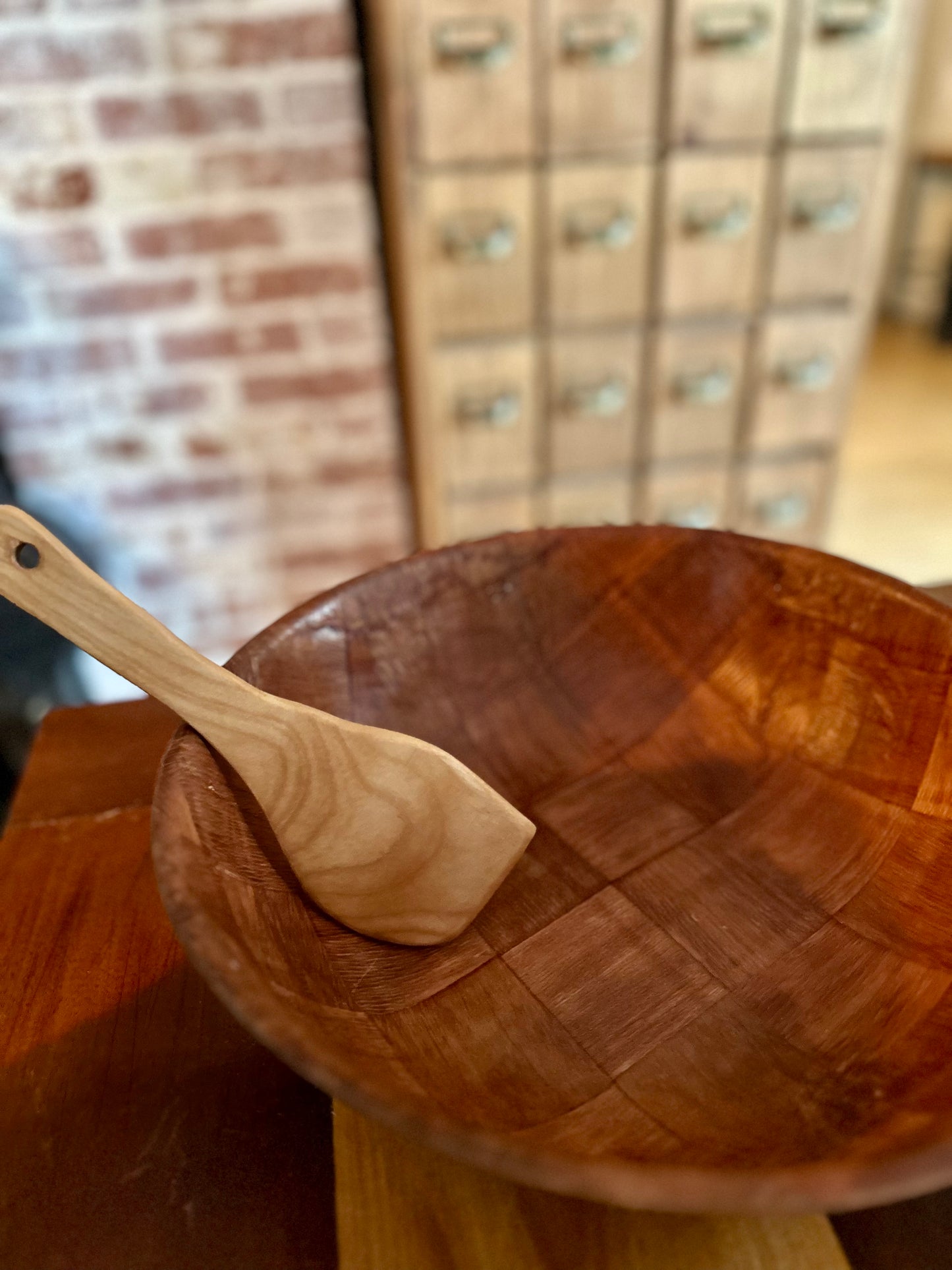 Hand carved, lightweight, Maine harvested, flame birch spatula