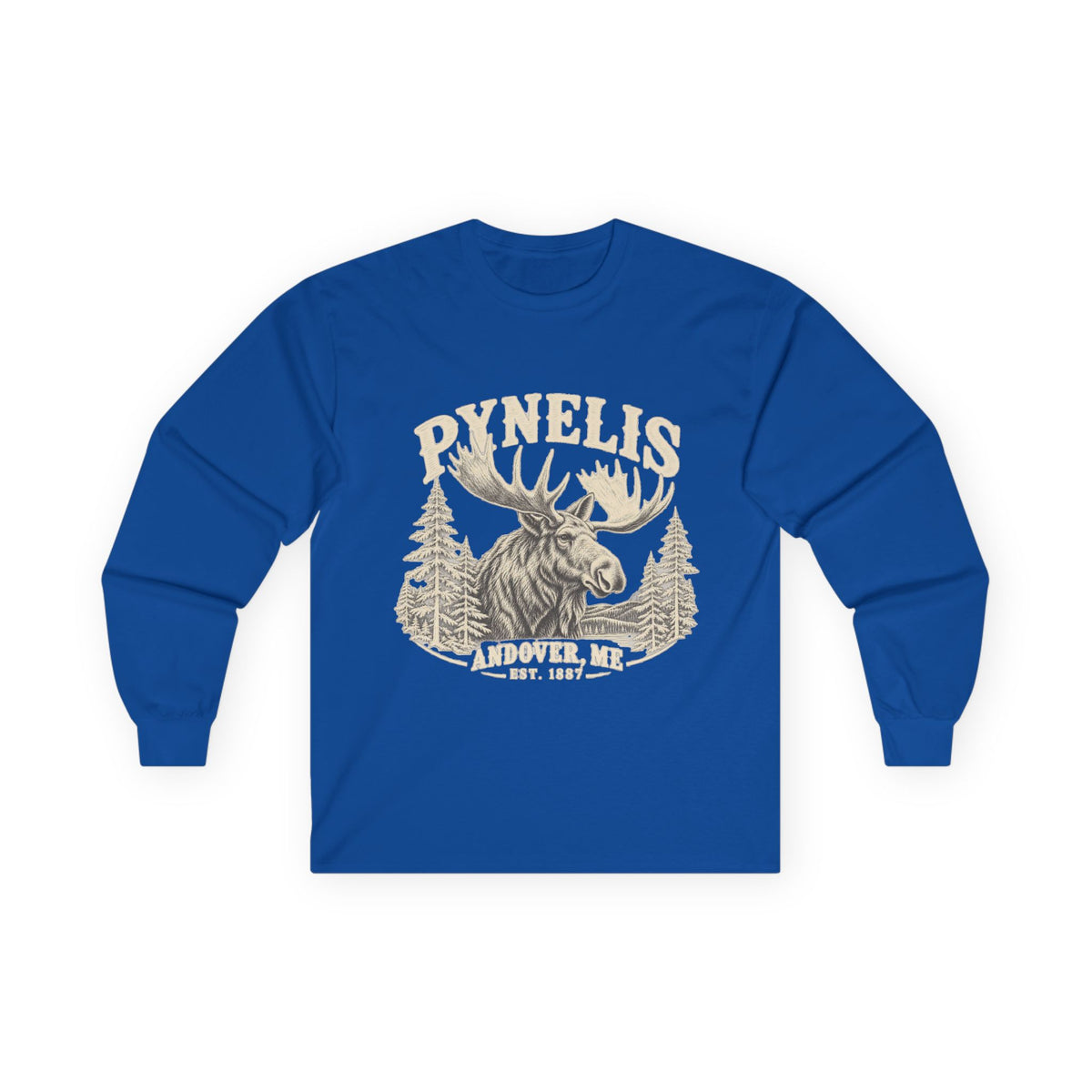 Moose Wilderness Long Sleeve Tee — Retro 'Explore' Outdoor Graphic
