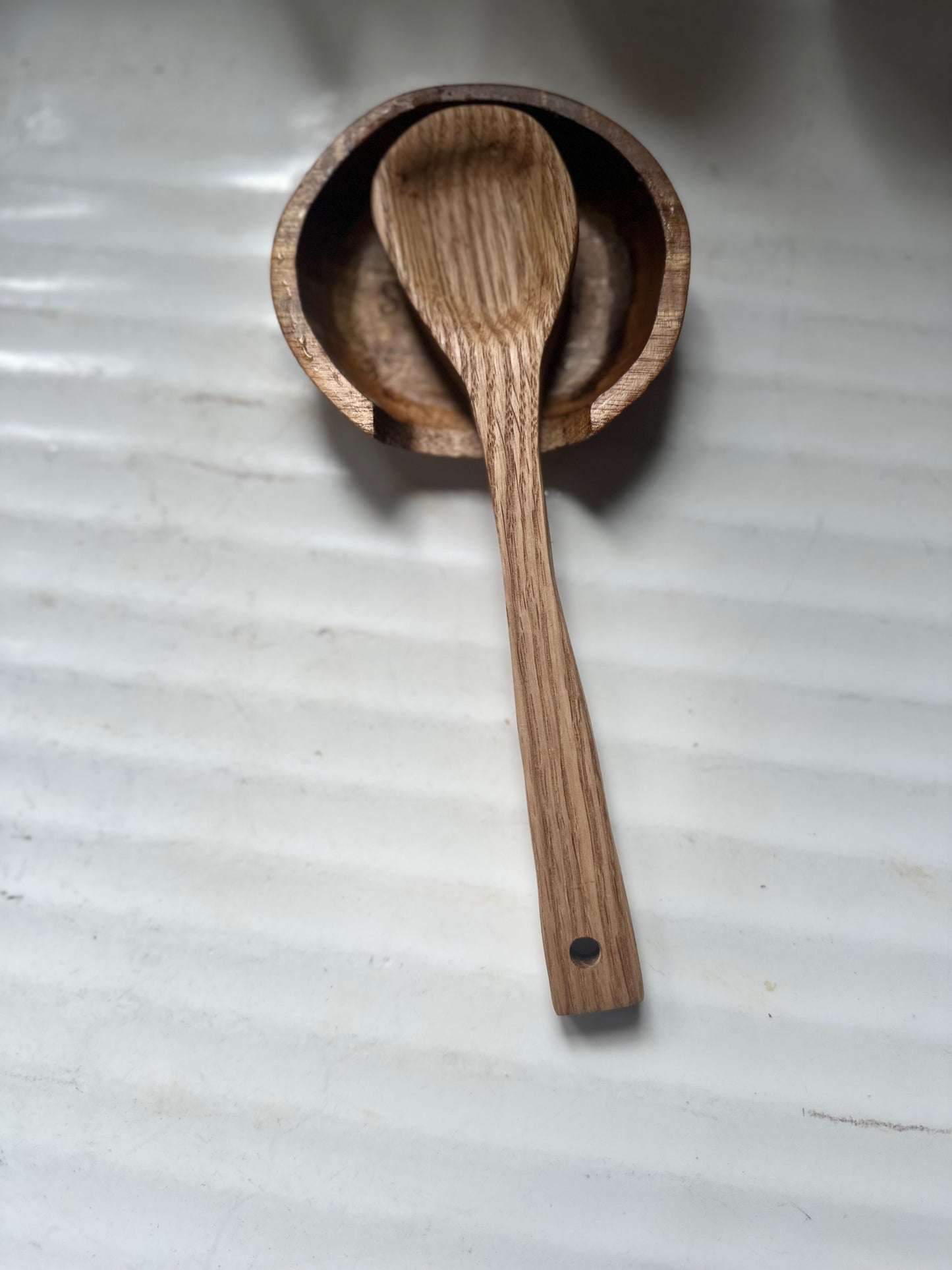 Hand Carved Maine White Oak Spoon
