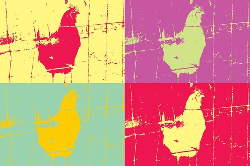 Chicken 4-Panel Abstract Pop Coffee Mug