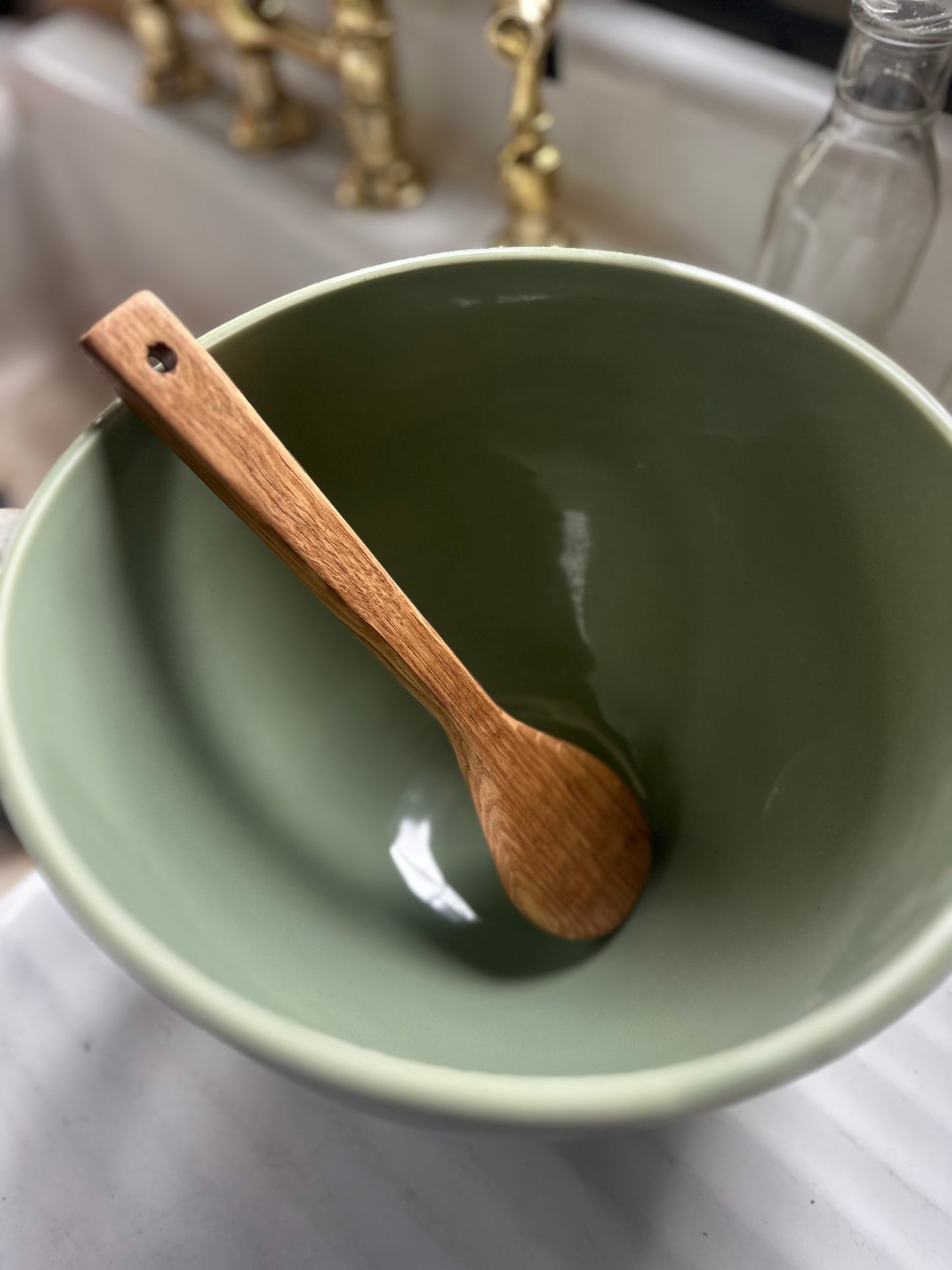 Hand Carved Maine White Oak Spoon