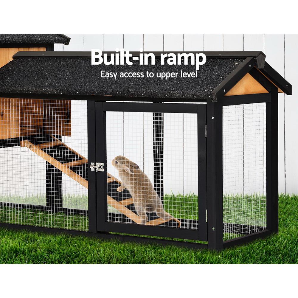 i.Pet Chicken Coop Rabbit Hutch Wooden Cage Pet Hutch 165cm x 52cm x