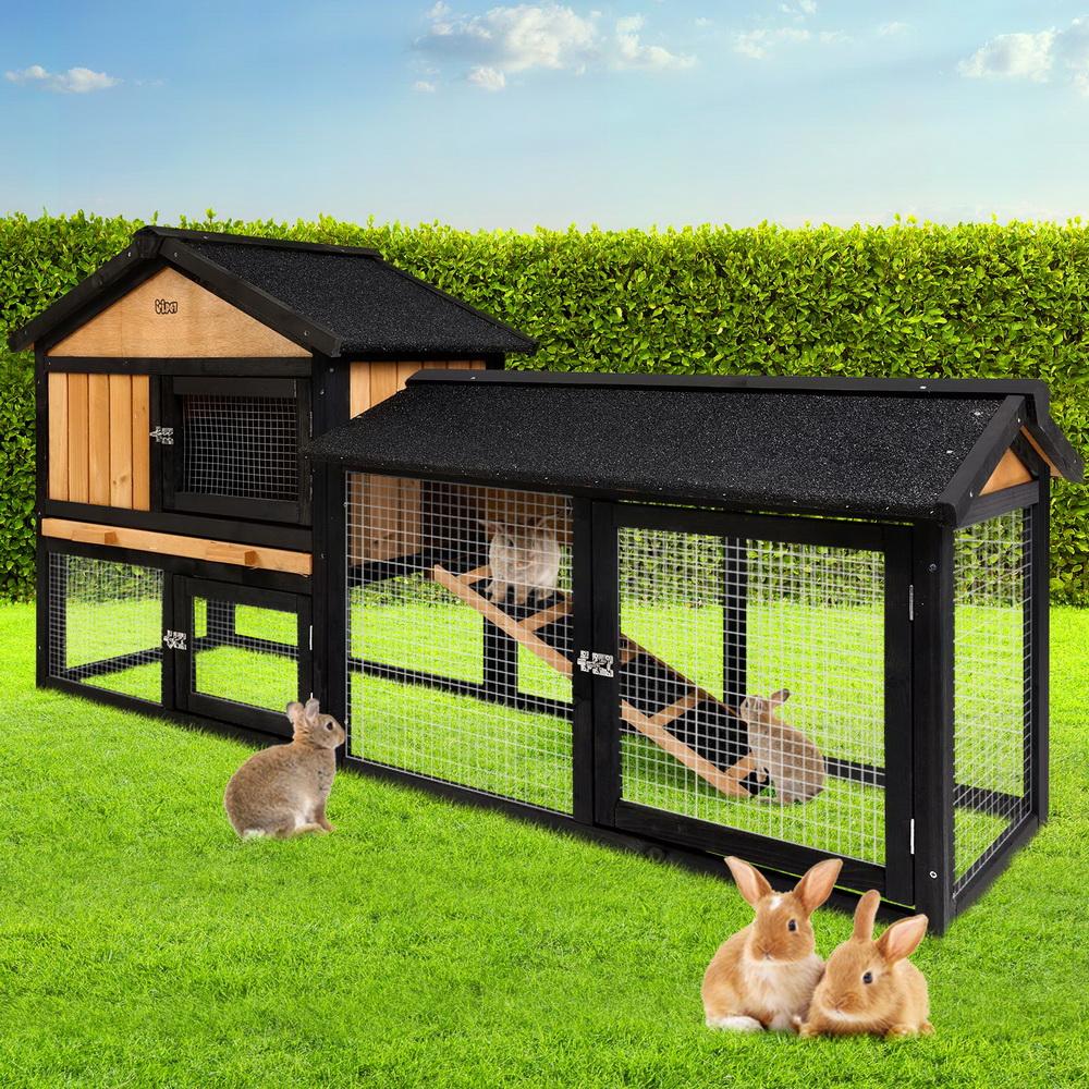 i.Pet Chicken Coop Rabbit Hutch Wooden Cage Pet Hutch 165cm x 52cm x