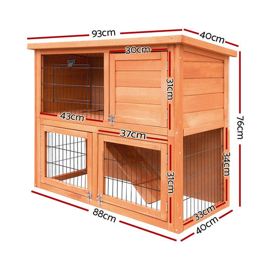 i.Pet Rabbit Hutch Hutches Large Metal Run Wooden Cage Chicken Coop