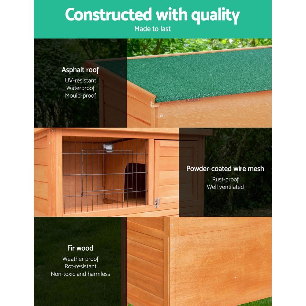 i.Pet Rabbit Hutch Hutches Large Metal Run Wooden Cage Chicken Coop