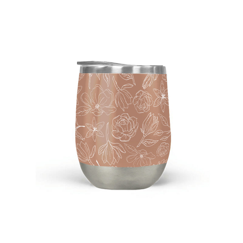 Copper Magnolia Wine Tumbler