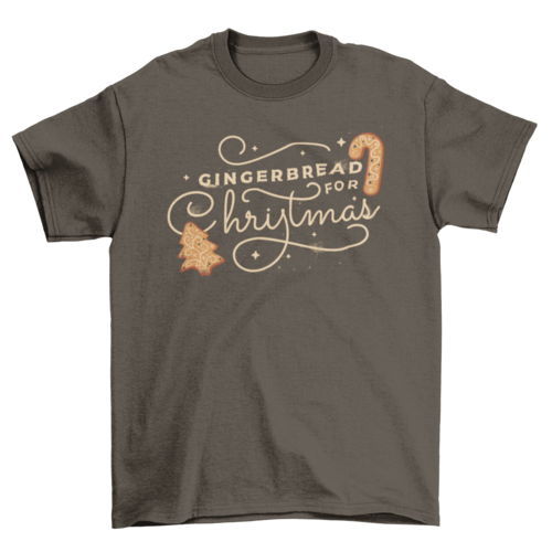 Cute lettering text for Holiday Saying Gingerbread for Christmas Gift