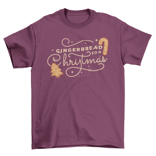 Cute lettering text for Holiday Saying Gingerbread for Christmas Gift