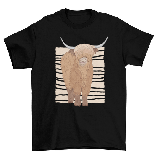 Scottish highland cow t-shirt design