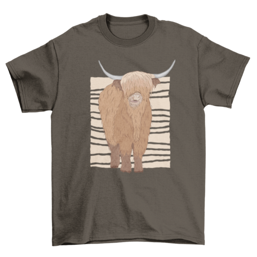 Scottish highland cow t-shirt design