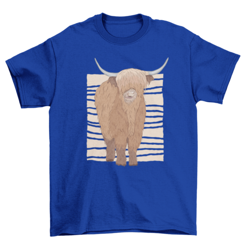 Scottish highland cow t-shirt design