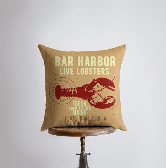 Bar Harbor Live Lobsters | Throw Pillow | Home Decor | Modern Decor |