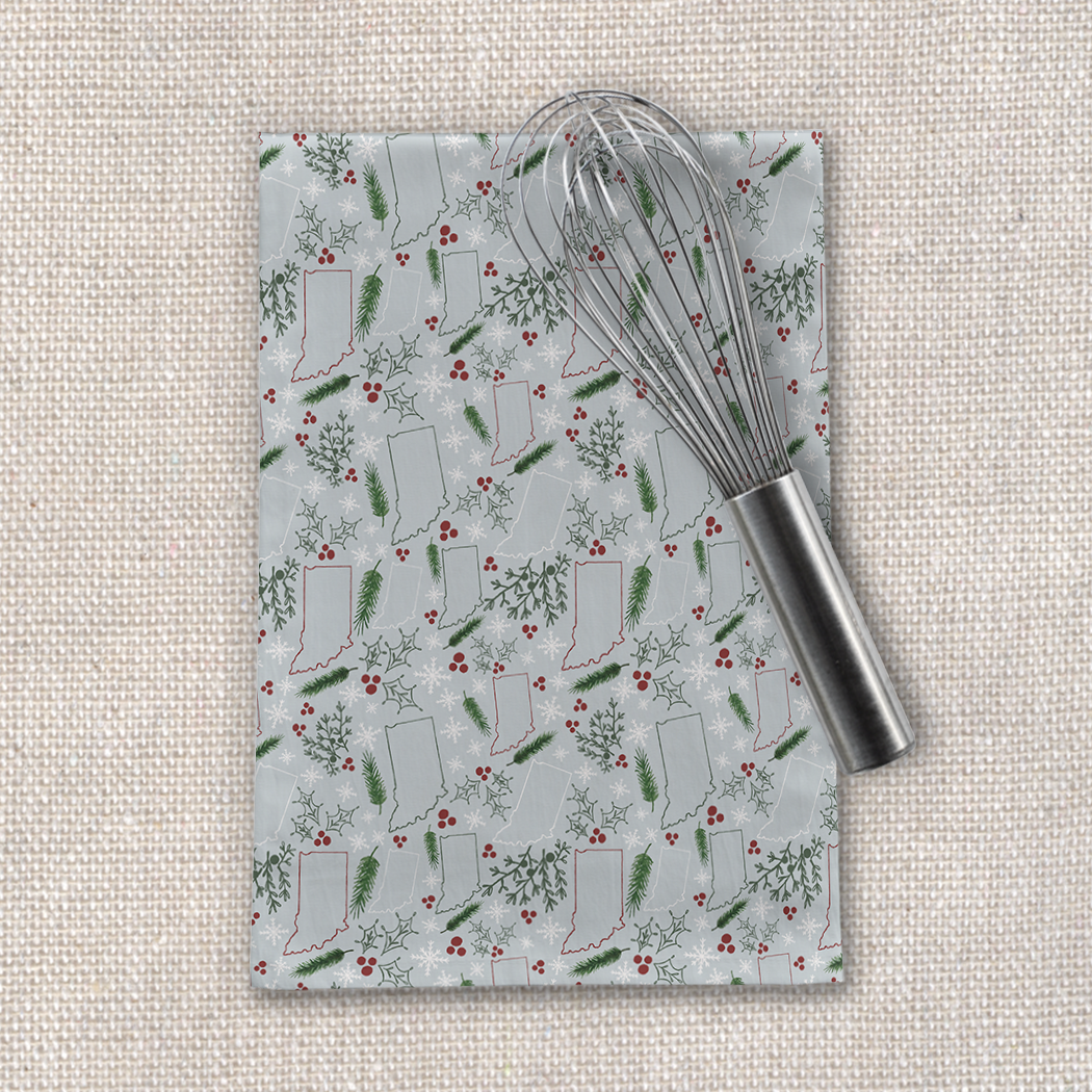 Indiana Christmas Tea Towel