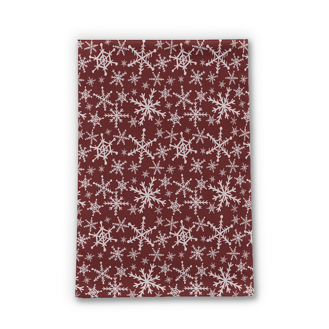 Red Snowflakes Tea Towel