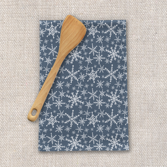 Blue Snowflakes Tea Towel