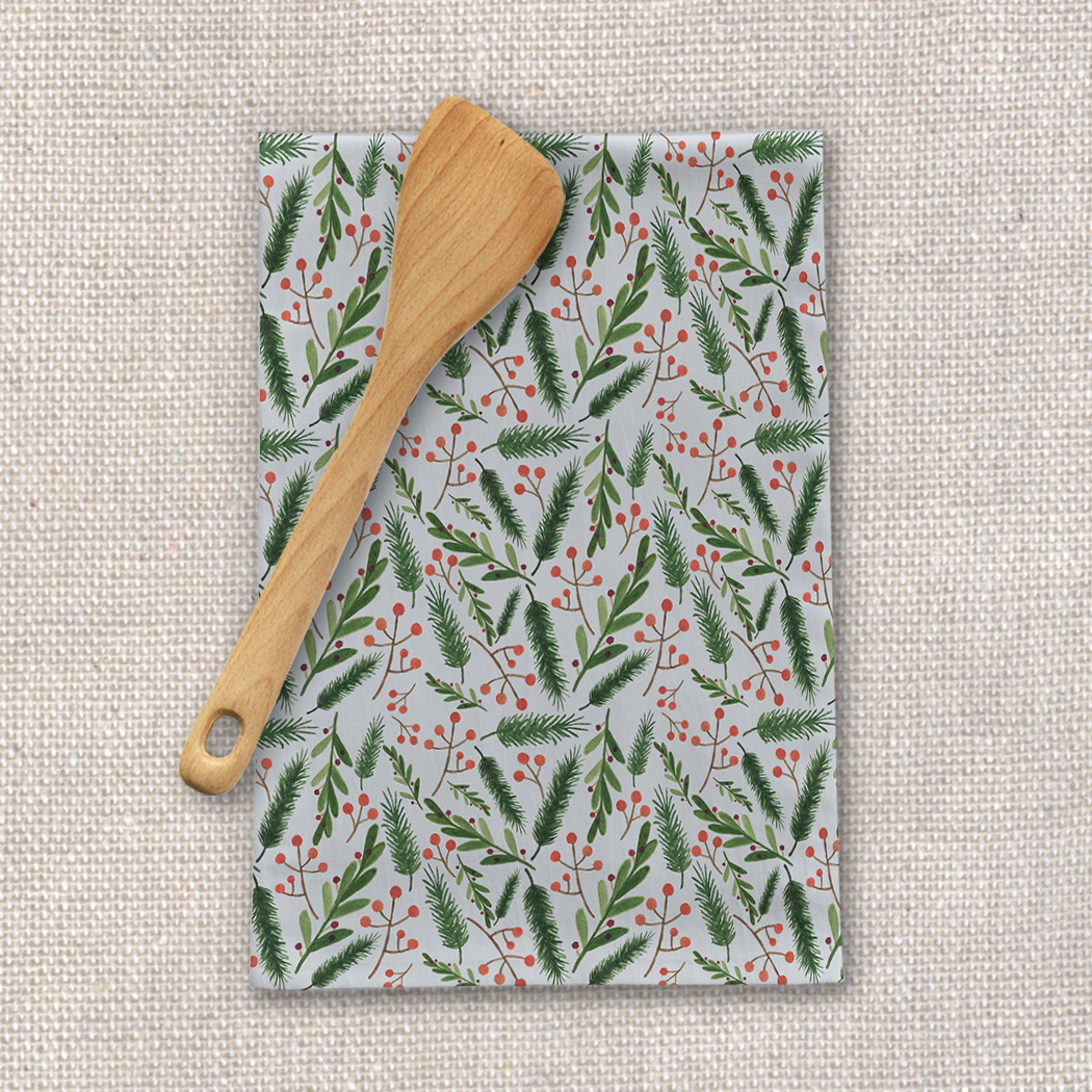 Christmas Branch Tea Towel