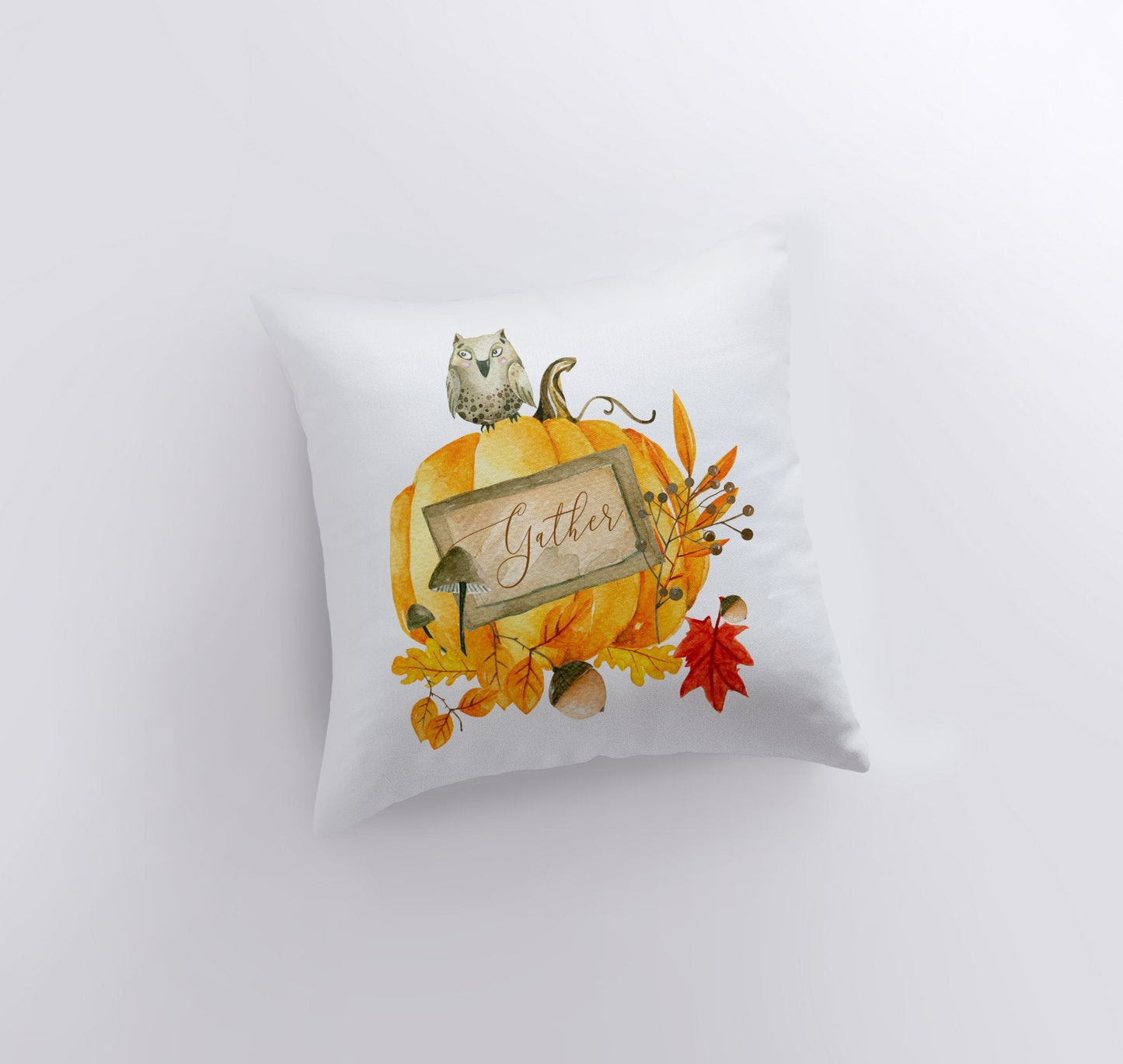 Gather Pumpkin Harvest Pillow Cover |  Primitive Pumpkin Decor |