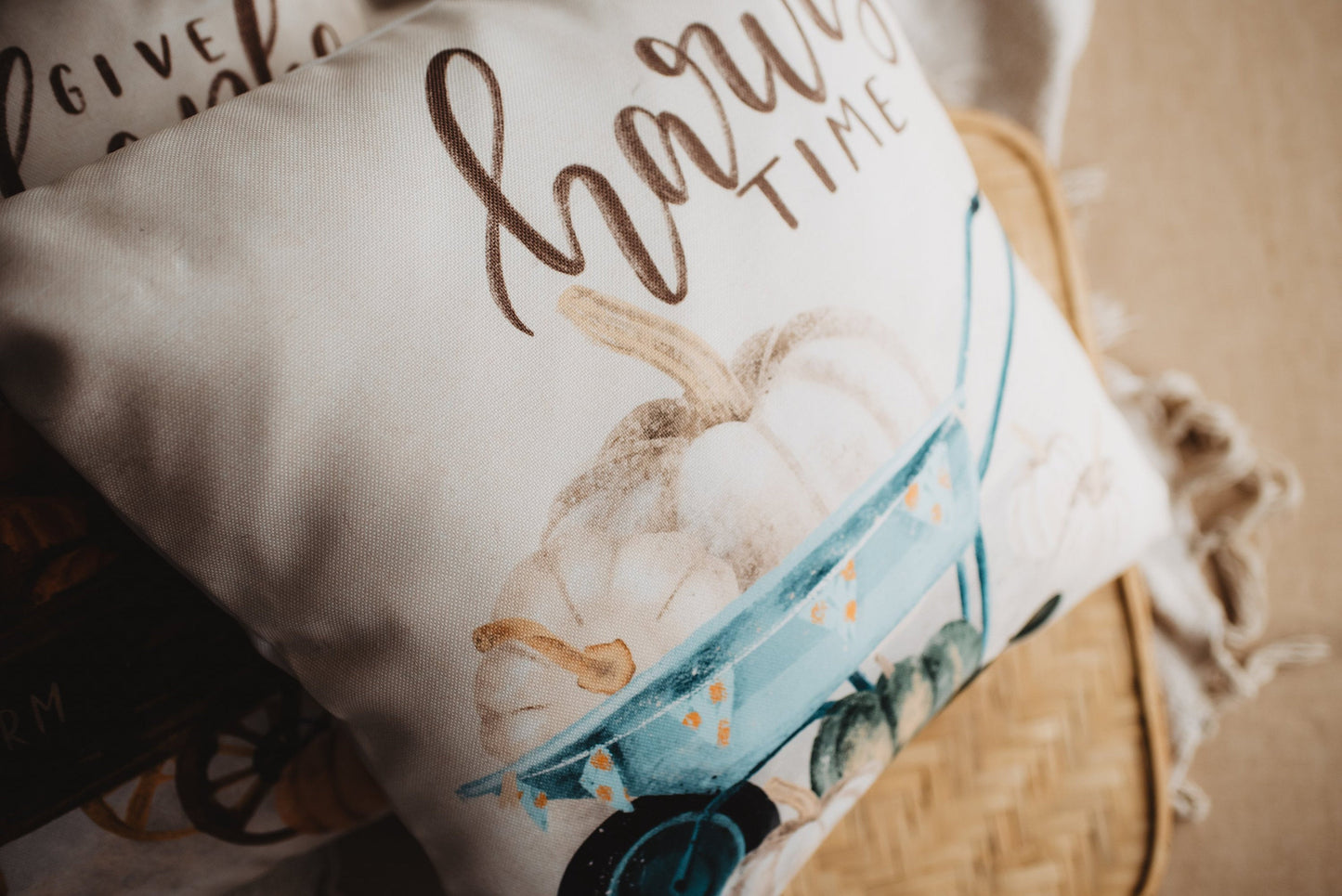 Harvest Time Pillow Cover |  Pumpkin Wagon Pillow | Farmhouse Pillows